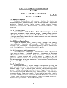 TAMIL NADU PUBLIC SERVICE COMMISSION SYLLABUS  SUBJECT : ELECTRICAL ENGINEERING