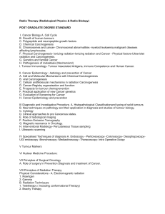 Radio Therapy (Radiological Physics &amp; Radio Biology) POST GRADUATE DEGREE STANDARD