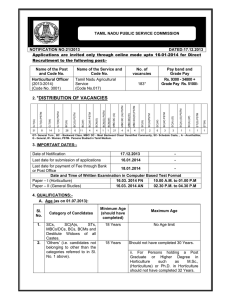 Applications are invited only through online mode upto 16-01-2014 for... Recruitment to the following post:-