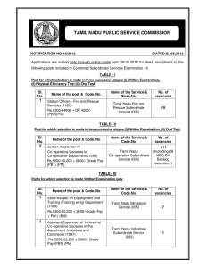 TAMIL NADU PUBLIC SERVICE COMMISSION