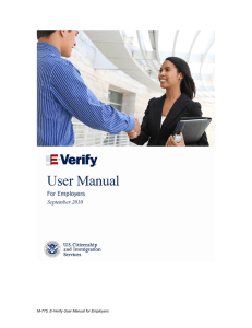 M-775, E-Verify User Manual for Employers