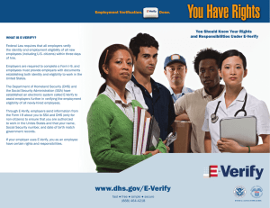 You Have Rights You Should Know Your Rights and Responsibilities Under E-Verify