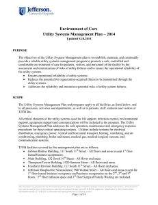 Environment of Care Utility Systems Management Plan – 2014