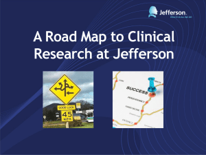A Road Map to Clinical Research at Jefferson