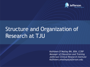 Structure and Organization of Research at TJU