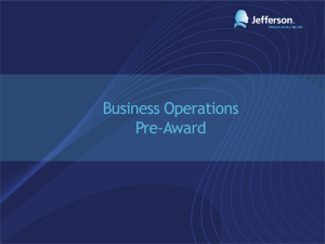 Business Operations Pre-Award