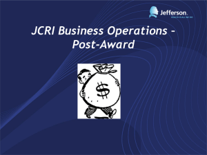 JCRI Business Operations – Post-Award