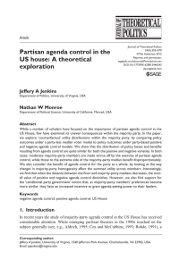 Partisan agenda control in the US house: A theoretical Article