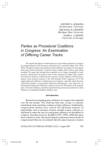Parties as Procedural Coalitions in Congress: An Examination of Differing Career Tracks