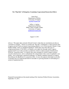 The “Flip-Side” of Delegation: Examining Congressional Reassertion Efforts Justin Peck