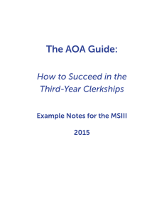 The AOA Guide: How to Succeed in the Third-Year Clerkships