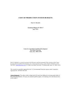 COST OF PRODUCTION SYSTEM BUDGETS  Paul D. Mitchell Technical Report 97-TR 37