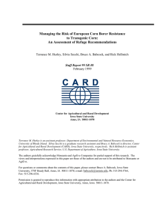 Managing the Risk of European Corn Borer Resistance to Transgenic Corn: