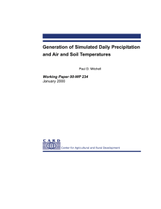 Generation of Simulated Daily Precipitation and Air and Soil Temperatures January 2000