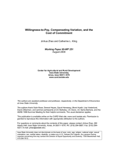 Willingness-to-Pay, Compensating Variation, and the Cost of Commitment