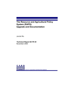 The Resource and Agricultural Policy System (RAPS): Upgrade and Documentation