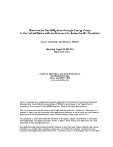Greenhouse Gas Mitigation through Energy Crops