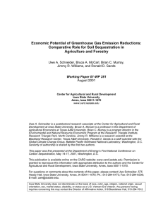 Economic Potential of Greenhouse Gas Emission Reductions: Agriculture and Forestry