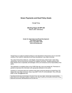 Green Payments and Dual Policy Goals Hongli Feng March 2007 (Revised)