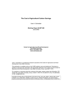 The Cost of Agricultural Carbon Savings June 2002 Working Paper 02-WP 306
