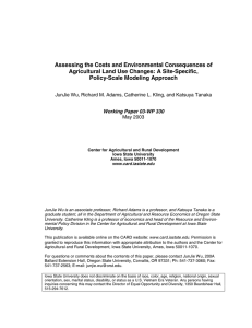 Assessing the Costs and Environmental Consequences of Policy-Scale Modeling Approach