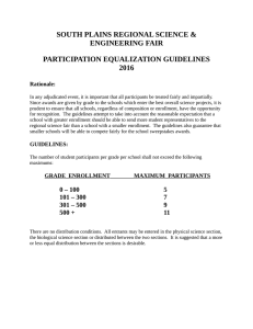 SOUTH PLAINS REGIONAL SCIENCE &amp; ENGINEERING FAIR PARTICIPATION EQUALIZATION GUIDELINES 2016