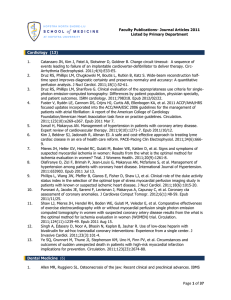 Faculty Publications- Journal Articles 2011 Listed by Primary Department  Cardiology  (13)