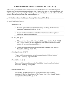 IV. LOCAL FOOD POLICY ORGANIZATIONS [F-6, F-7, F-8, &amp; F-9]