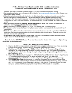 PMEA All-State Vocal Jazz Ensemble 2016 –Audition Instructions