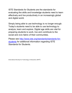 ISTE Standards for Students are the standards for