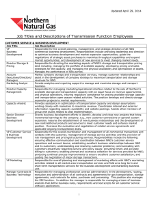 Job Titles and Descriptions of Transmission Function Employees