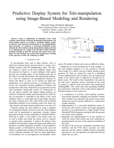 Predictive Display System for Tele-manipulation using Image-Based Modeling and Rendering
