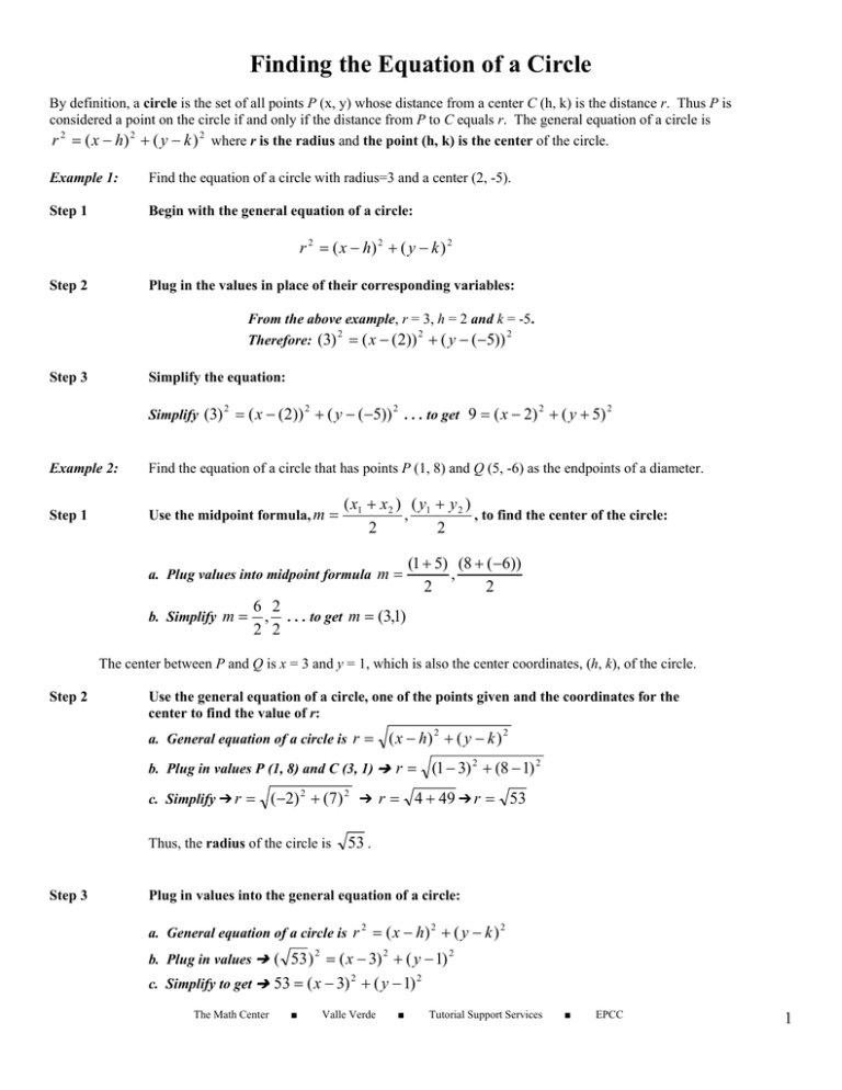 finding-the-equation-of-a-circle