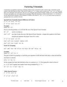 Factoring Trinomials