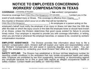 NOTICE TO EMPLOYEES CONCERNING WORKERS' COMPENSATION IN TEXAS