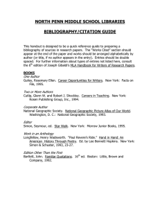 NORTH PENN MIDDLE SCHOOL LIBRARIES  BIBLIOGRAPHY/CITATION GUIDE