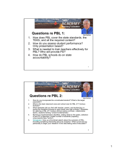 Questions re PBL 1: