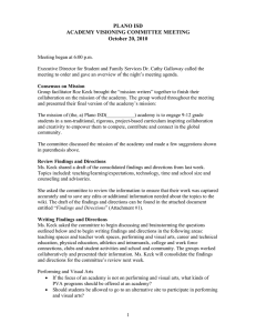 PLANO ISD ACADEMY VISIONING COMMITTEE MEETING October 20, 2010