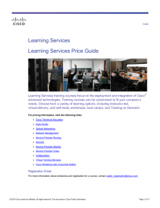 Learning Services Learning Services Price Guide