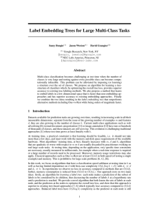 Label Embedding Trees for Large Multi-Class Tasks