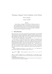 Training a Support Vector Machine in the Primal Olivier Chapelle