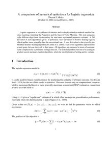 A comparison of numerical optimizers for logistic regression Thomas P. Minka