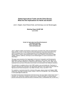 Global Agricultural Trade and the Doha Round:
