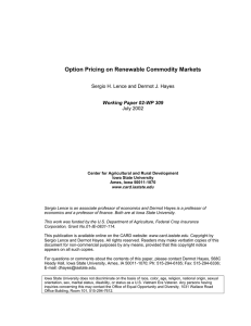 Option Pricing on Renewable Commodity Markets  July 2002