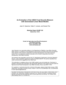 An Evaluation of the USDA Food Security Measure