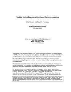 Testing for the Monotone Likelihood Ratio Assumption  February 2003
