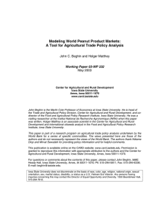 Modeling World Peanut Product Markets: John C. Beghin and Holger Matthey