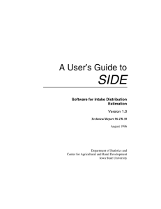 SIDE A User’s Guide to Software for Intake Distribution Estimation