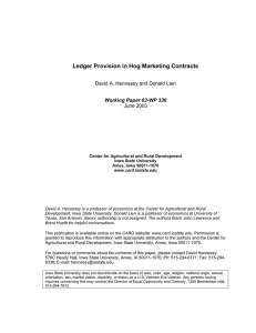 Ledger Provision in Hog Marketing Contracts June 2003