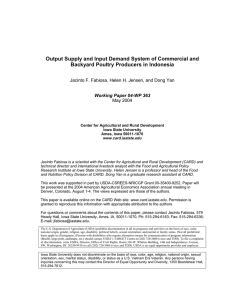 Output Supply and Input Demand System of Commercial and